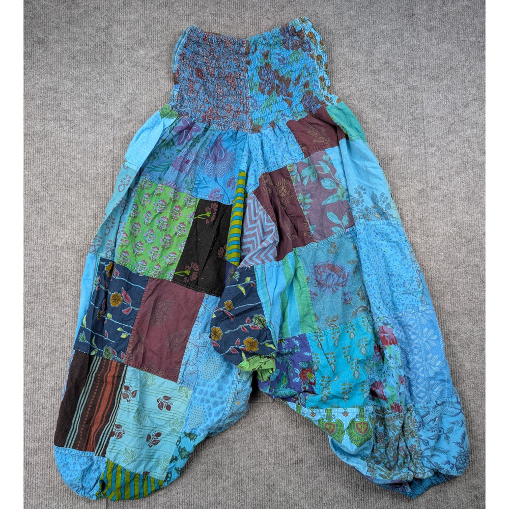 Tribe Azure Harem Pants Womens Small Patchwork Boho Festival Hippie Fair Trade
